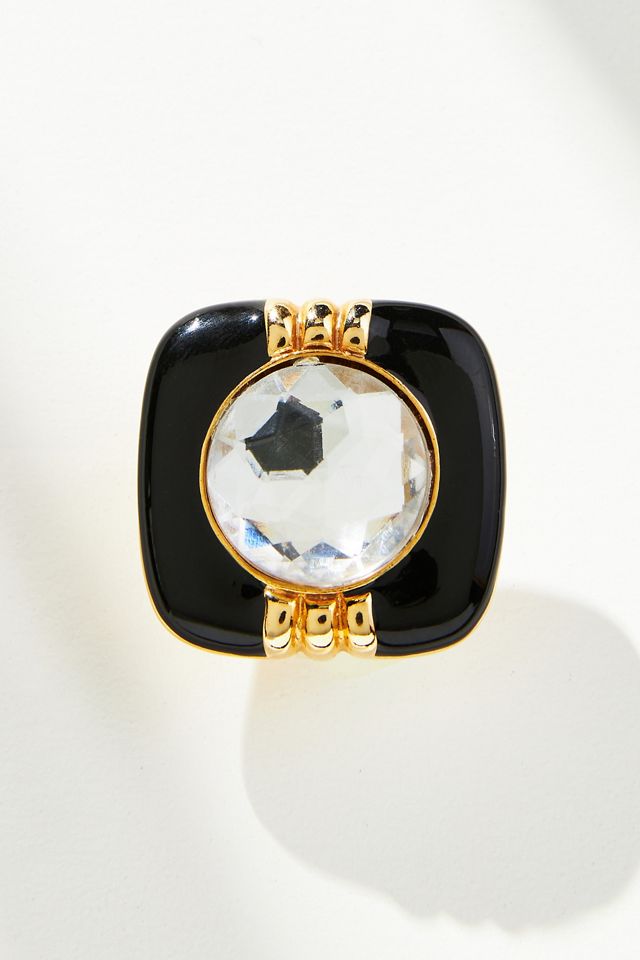 Vintage Square Crystal Post Earrings #2