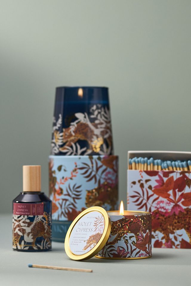 Getaway Woody Violet Cypress Boxed Candle #1