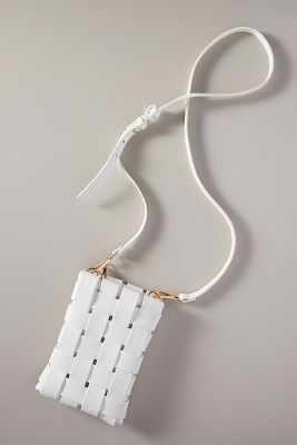 Shop By Anthropologie Lindy Woven Phone Case Crossbody Bag In White