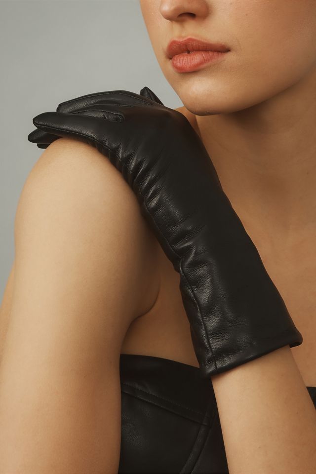 Maeve Mid-Length Faux Leather Texting Gloves #1