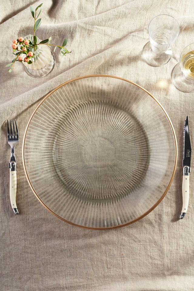 Gold Rim Ridged Charger Plate #2