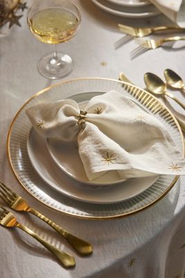 Gold Rim Ridged Charger Plate