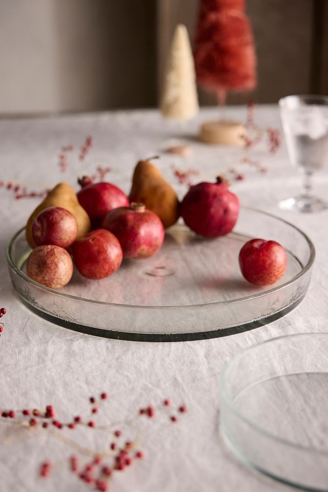 Etched Glass Snowflake Tray #1