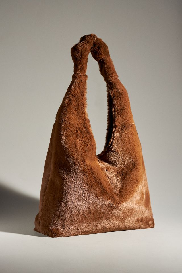 Faux Fur Knotted Bag by Anthropologie in Brown, Women's