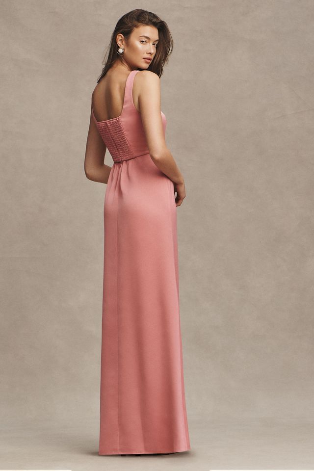 BHLDN Sophia Square-Neck Satin Maxi Dress #2
