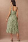 BHLDN Sleeveless Square-Neck Ruffled Tulle Midi Dress