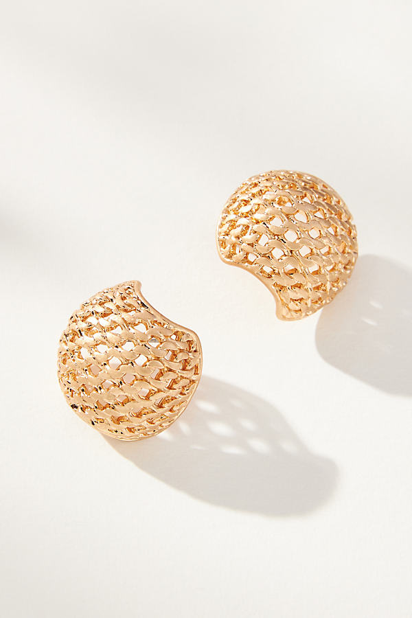 Woven Metal Rounded Post Earrings