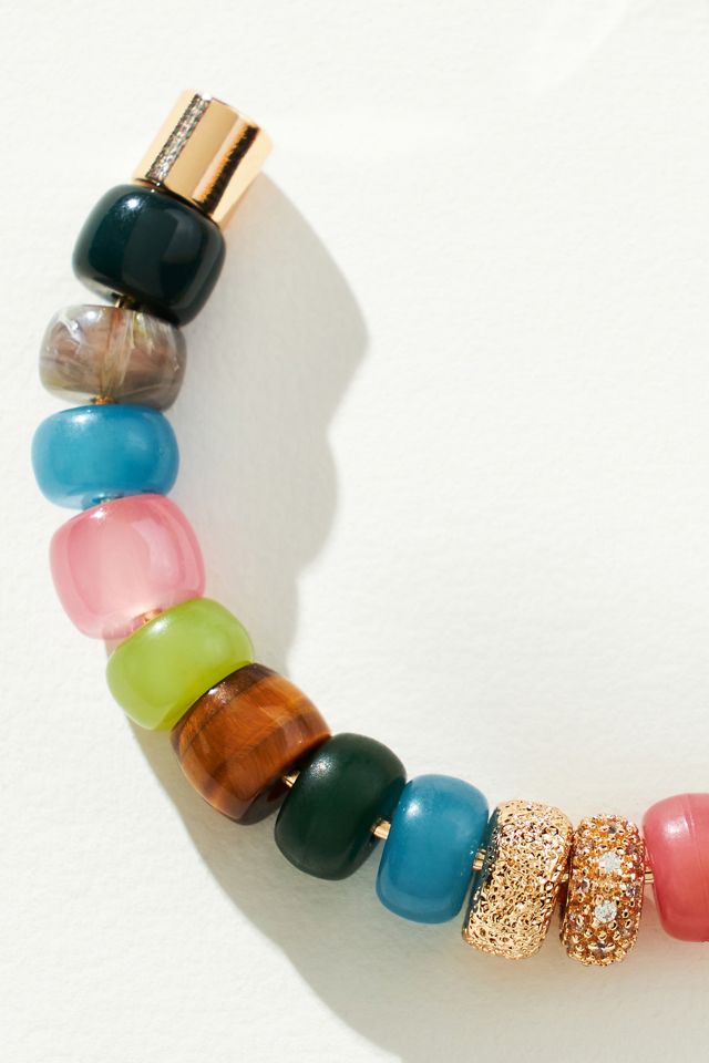 Multi-Color Beaded Cuff Bracelet #1
