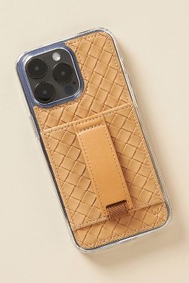 Shop Walli Faux Leather Iphone Case In Beige