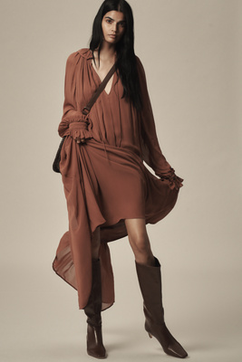 Reformation Remy Kitten-heel Knee Boots In Brown