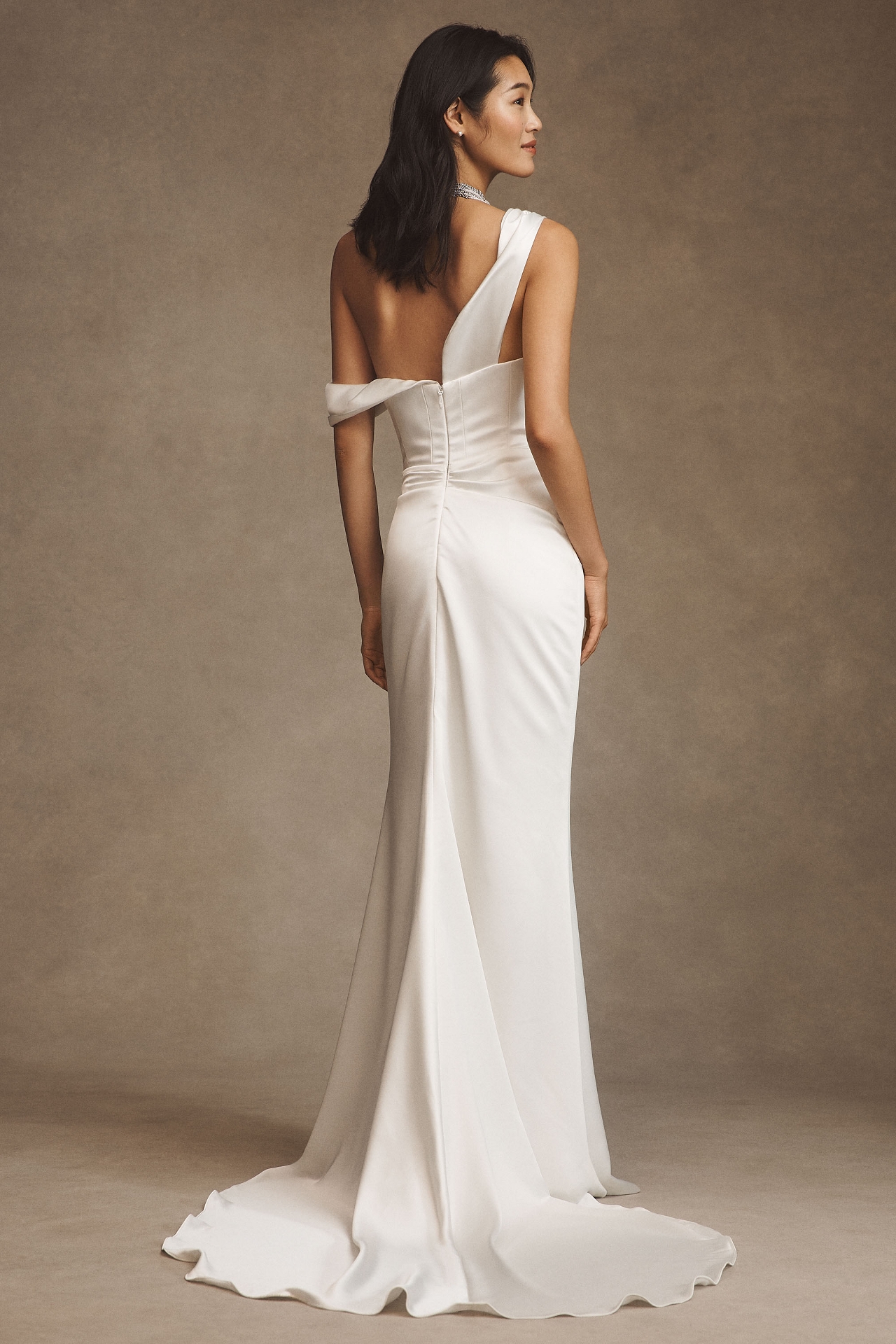 Willowby by Watters Jesse Draped One-Shoulder Corset Wedding Gown