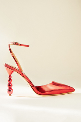 Badgley Mischka Women's Indie II Pump - Pointed Toe, Ornamented Heel, Leather Lining