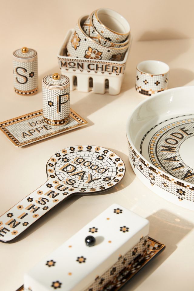 Anthropologie限定☆Bistro Tile Teaspoons 4本セット The Bistro Tile Stoneware Measuring Cups, Set of 4 | AnthroHome