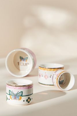 The Bistro Tile Stoneware Measuring Cups, Set of 4: Garden Edition