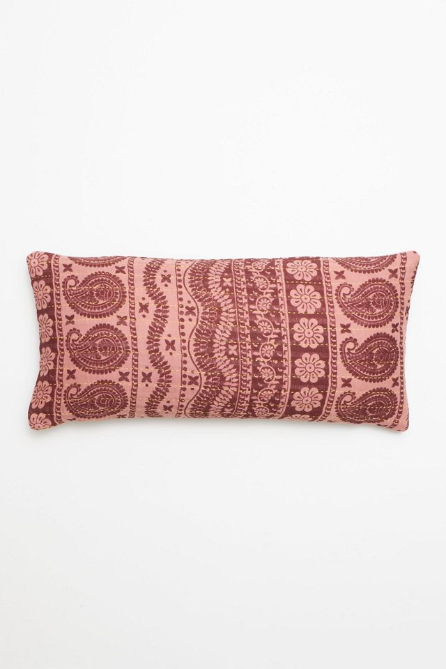 Anchal Vintage Kantha Lumbar Pillow No. P26230322 AnthroLiving