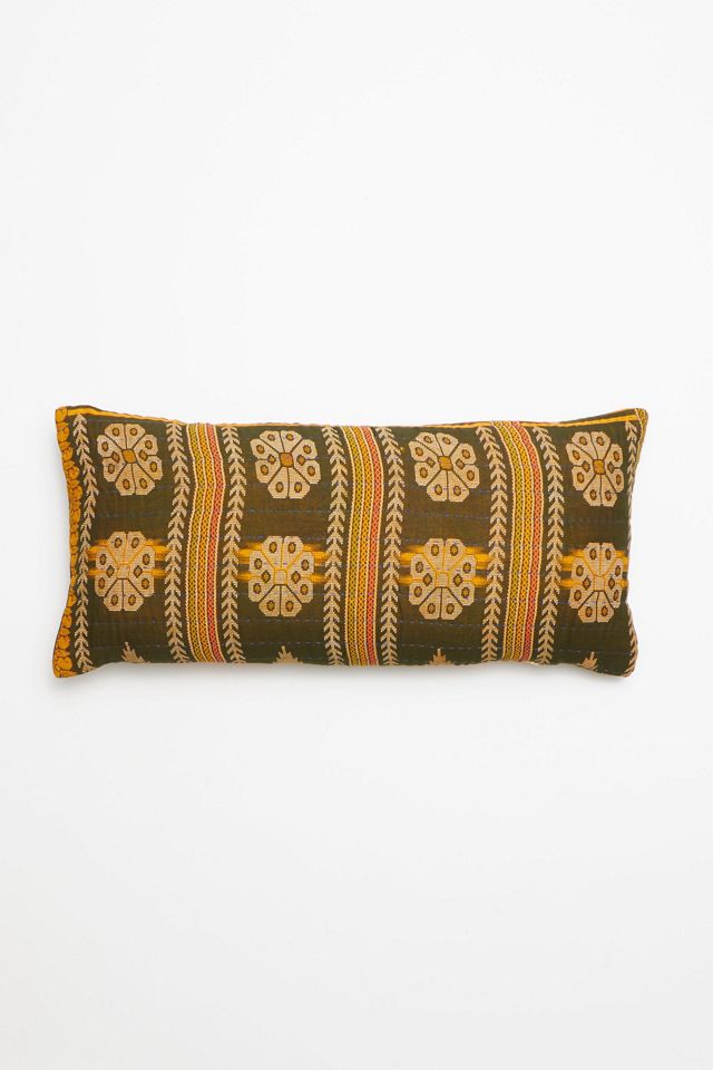 Anchal Vintage Kantha Lumbar Pillow No. P26230312 AnthroLiving