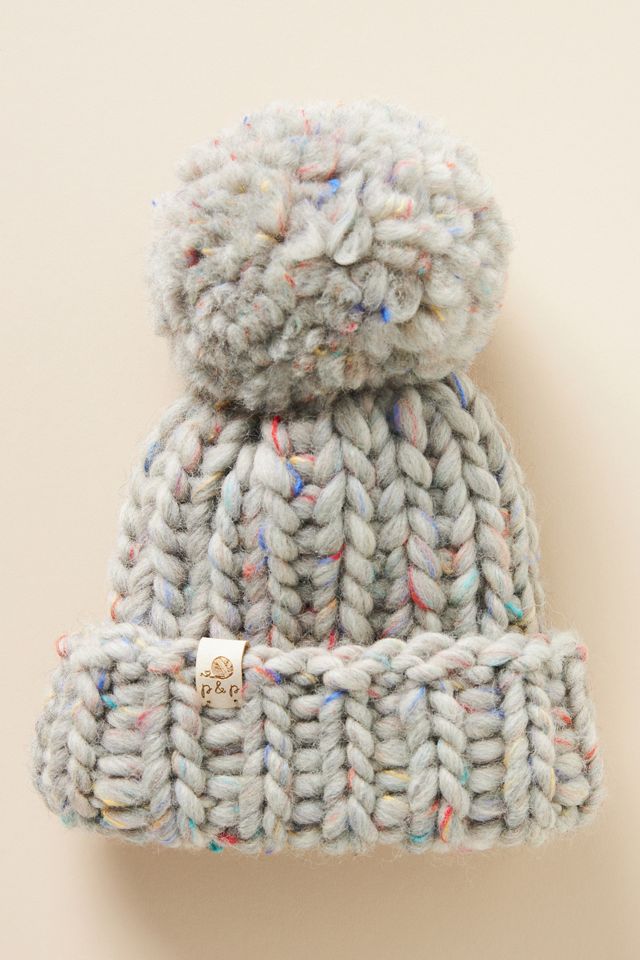 Denali Handmade Knit Hat by Pine & Poppy in Grey, Size: Small at Anthropologie