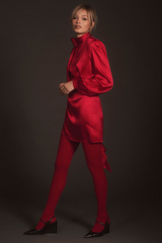 Ronny Kobo Rocky Long-Sleeve Draped Mini Dress | Anthropologie