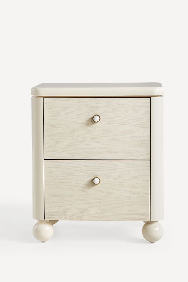 Tasha Lacquer Two-Drawer Nightstand