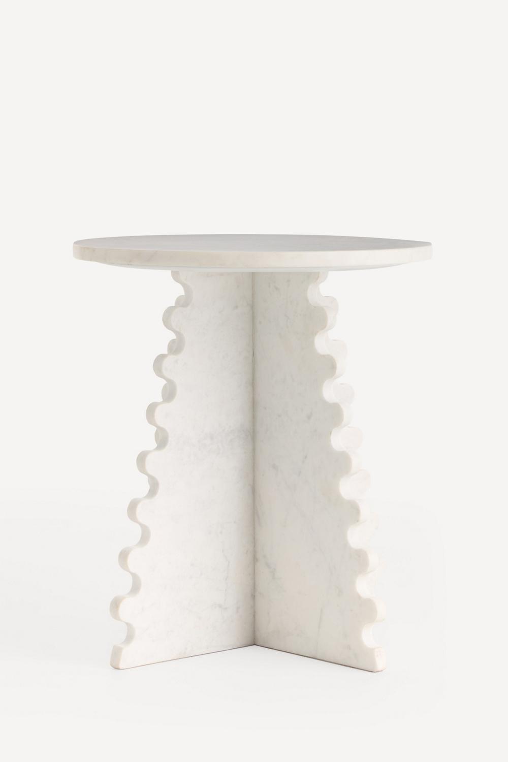 Scalloped Marble Top Side Table, image 4 of 4