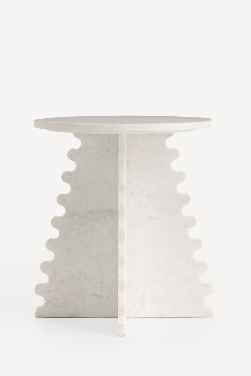 Scalloped Marble Top Side Table, image 2 of 4