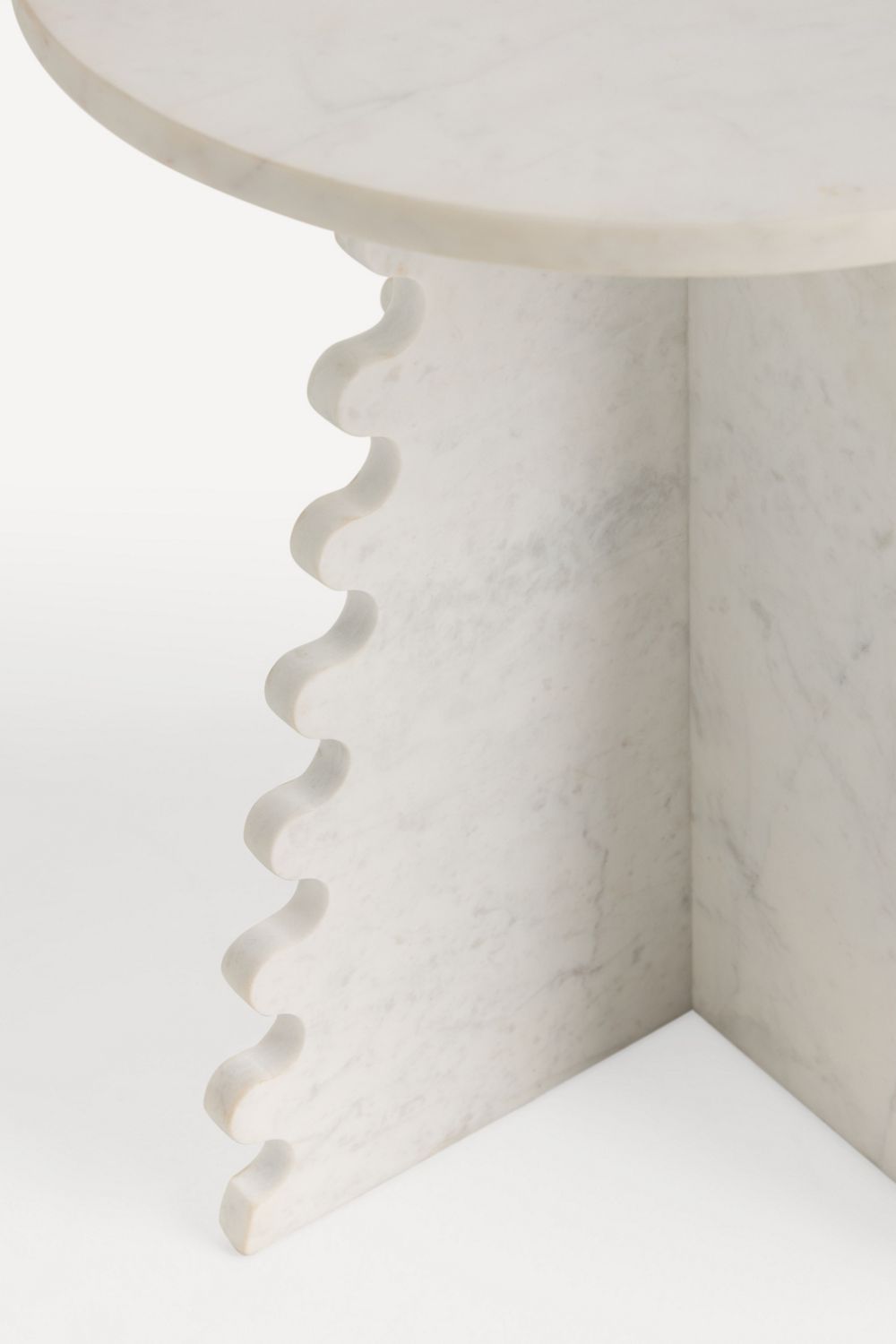 Scalloped Marble Top Side Table, image 3 of 4