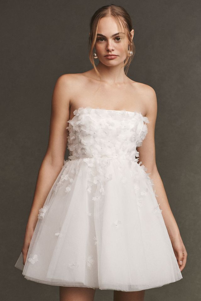 BHLDN Cleo Square-Neck Puff-Sleeve Mini Dress #1