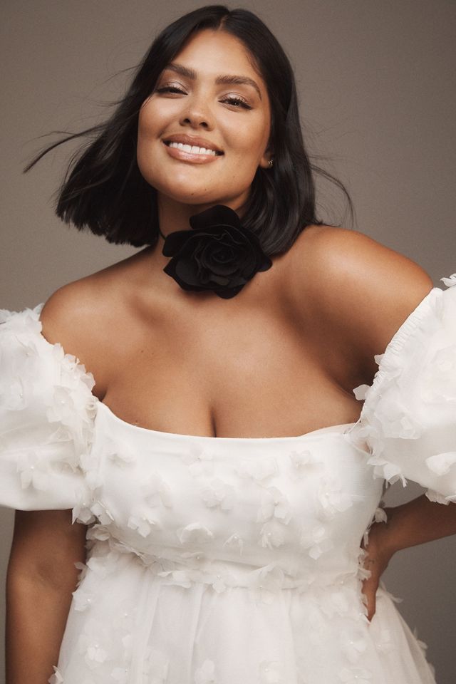 BHLDN Cleo Square-Neck Puff-Sleeve Mini Dress #5