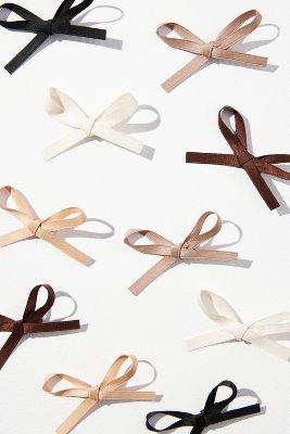 By Anthropologie Mini Bow Clips, Set Of 10 In Multicolor