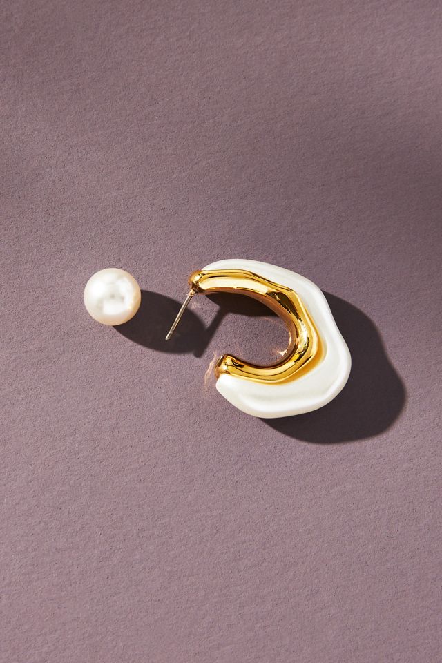 Pearl Hoop Earrings #1