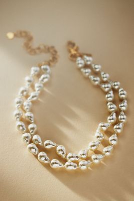 Lele Sadoughi Jackie Pearl Double Row Necklace