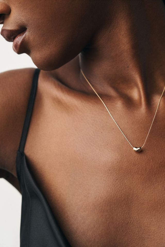 Tiny Bean Pendant Necklace