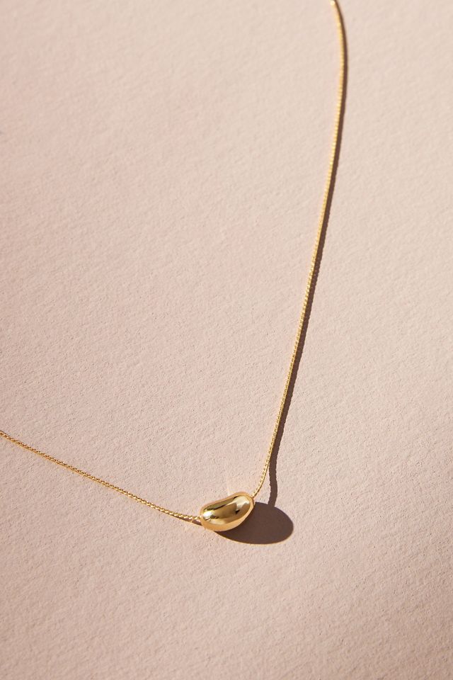 Tiny Bean Pendant Necklace #3