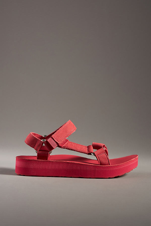 Shop Teva Midform Universal Leather Sandals In Red