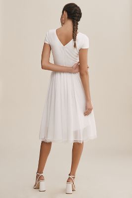 Dress The Population Corey V-Neck Fit & Flare Midi Dress | Anthropologie