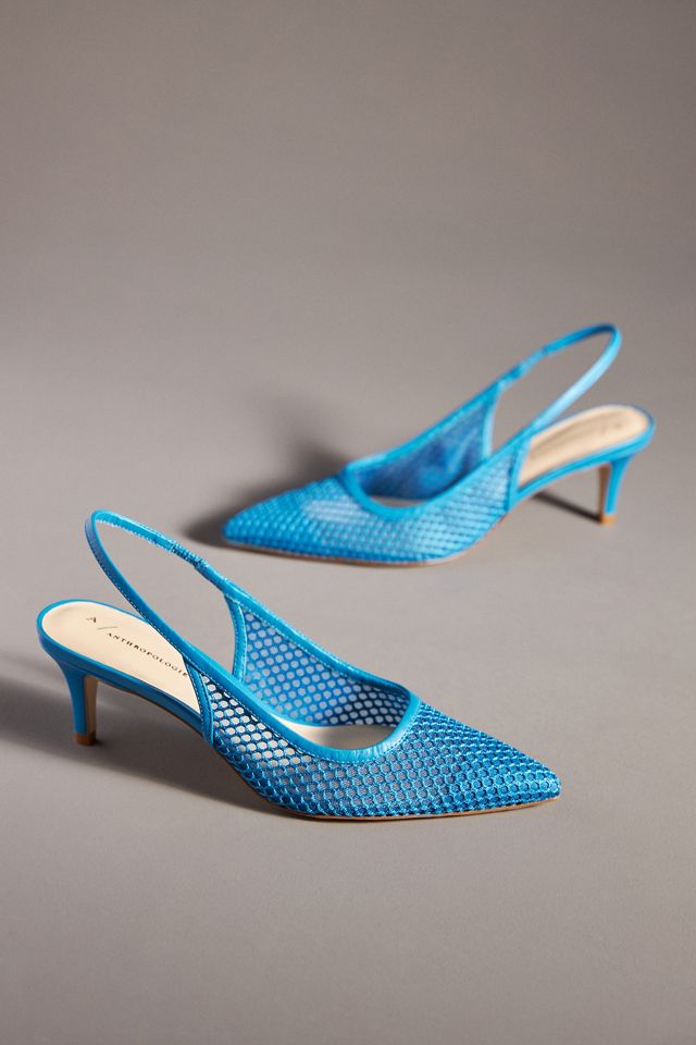 By Anthropologie Netted Slingback Heels #1