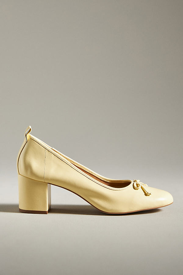 Shop Maeve Heeled Ballet Pumps In Yellow