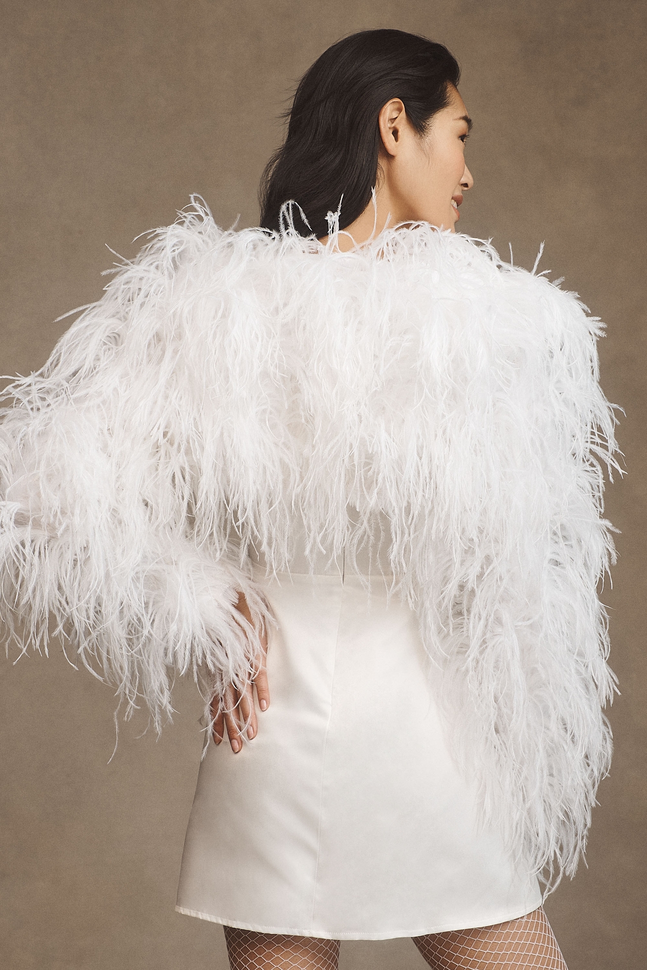 Audrey Adele Iris Faux Feather Jacket