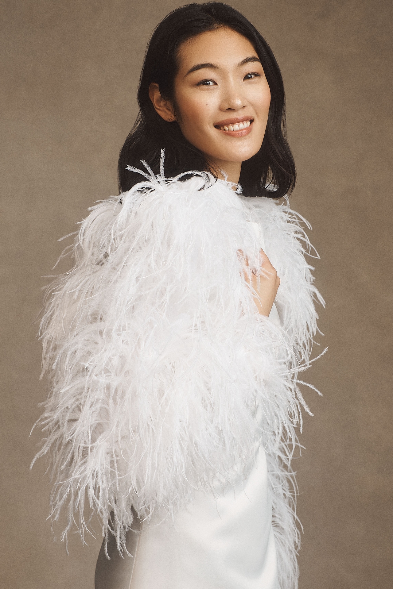 Audrey Adele Iris Faux Feather Jacket