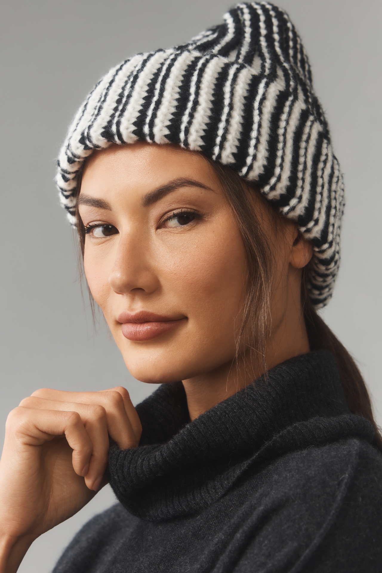 By Anthropologie Chunky Knit Two-Tone Beanie