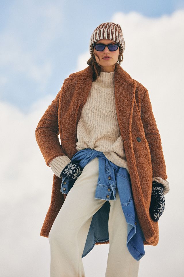 By Anthropologie Chunky Knit Two-Tone Beanie Hat 