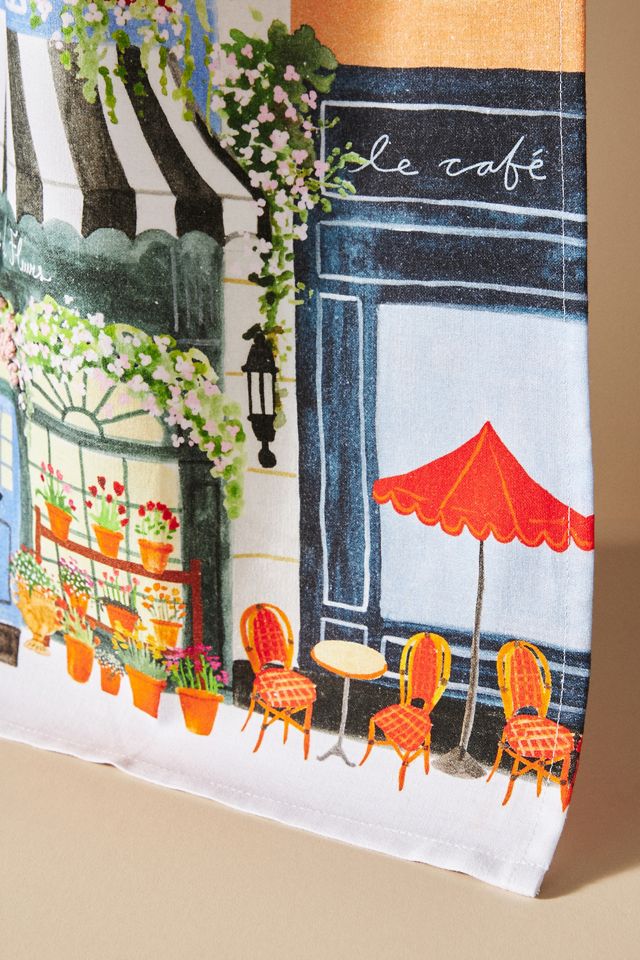 Flower Stand Embroidered Dish Towel #1