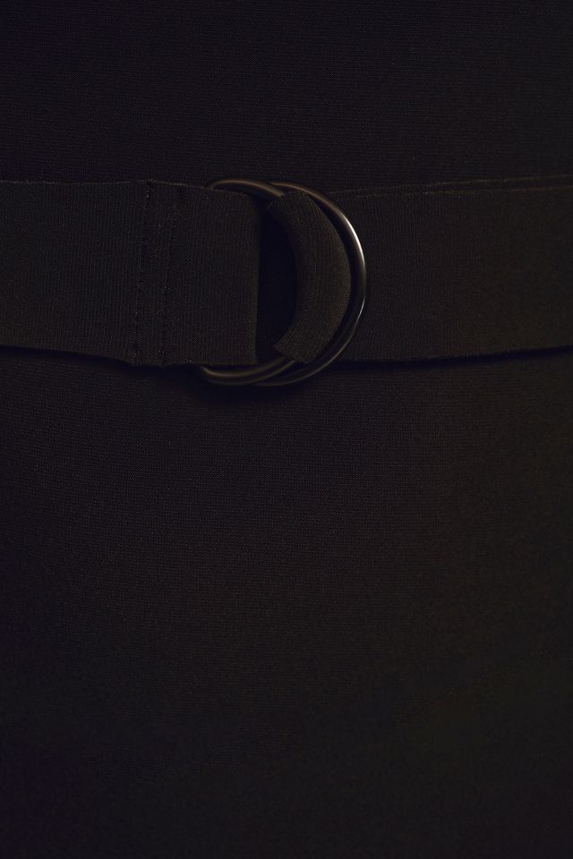 Norma Kamali Long-Sleeve Drop-Shoulder Side-Slit Midi Dress #3