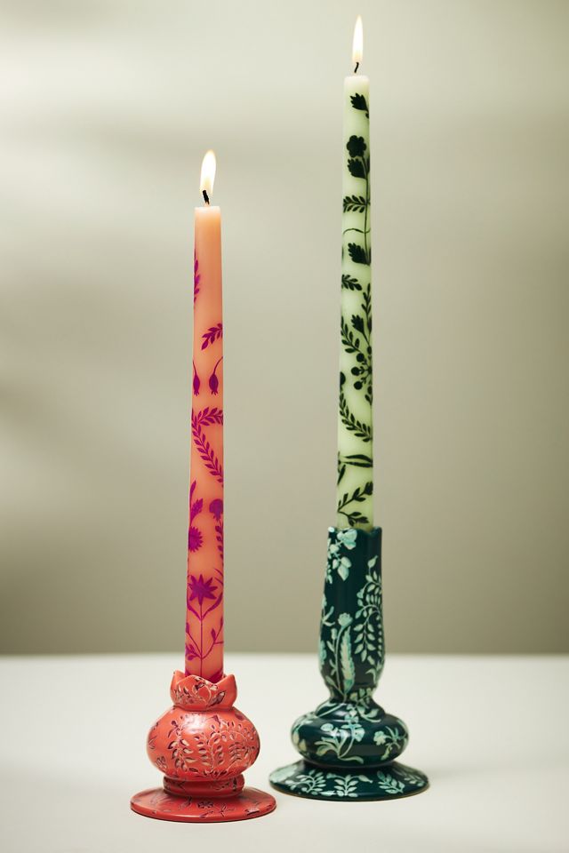 Ananda Handpainted Taper Candles, Set of 2 #3