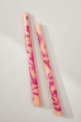 Ananda Handpainted Taper Candles, Set of 2