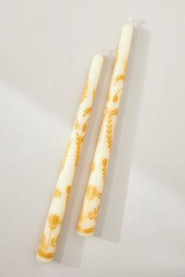 Ananda Handpainted Taper Candles, Set of 2