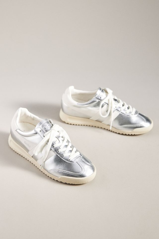 Gola hot sale silver trainers