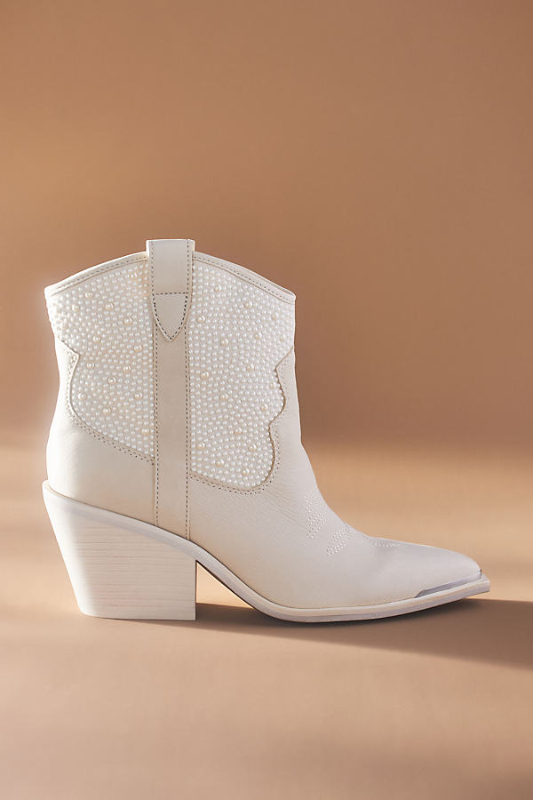 Dolce Vita Nashe Pearl Western Booties In White