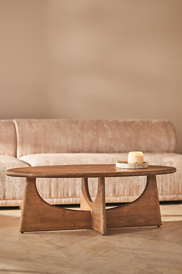 Juniper Pine Wood Oval Coffee Table