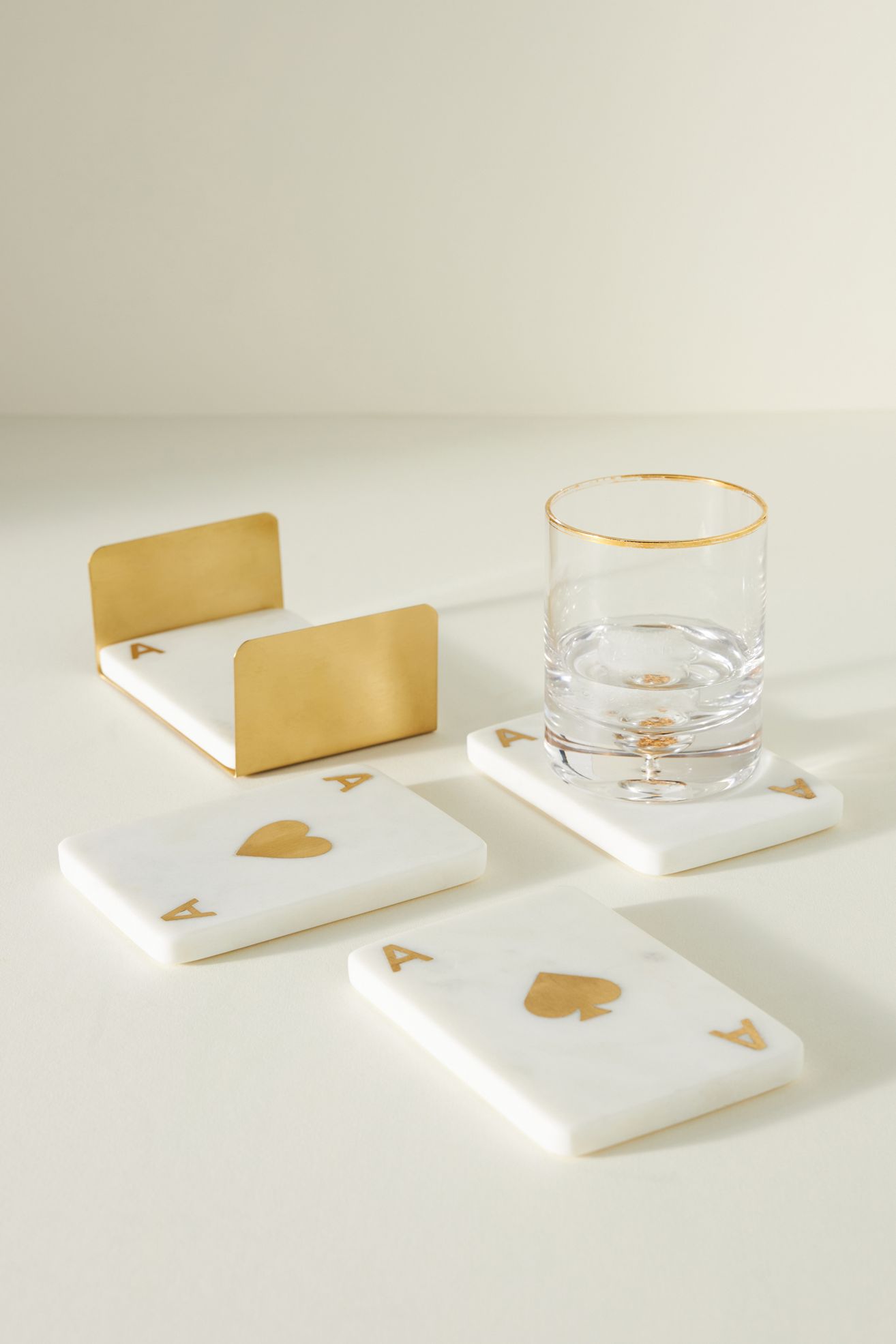Ace Marble Coasters, Set of 4 - Multi, Standard, Set Of 4